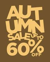 autumn sale up to 60 percent off typography vector