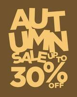 autumn sale up to 30 percent off typography vector