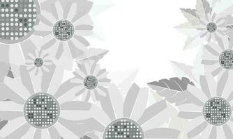 Abstract flower grey color on white background. vector