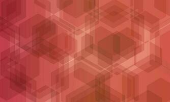 Abstract hexagon with soft red background. vector