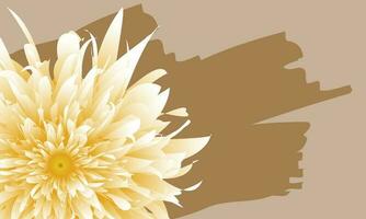 Abstract yellow flower with brown color paint on light brown background. vector