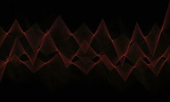 Abstract red zigzag on black color background. vector