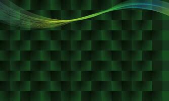 Abstract light line wave on green gradient color background. vector