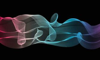 Abstract wave color on black background. vector