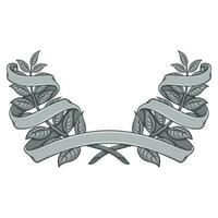 Vector design of laurel wreath with ribbon