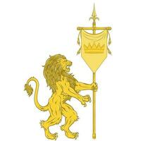 Vector design of lion with pennant