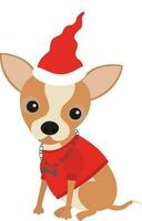 Dog in a Santa costume vector