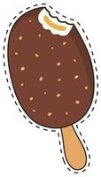 chocolate ice cream sticker vector