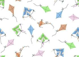 Kite seamless pattern. Summer children's endless background, texture.  Vector illustration.