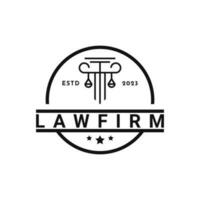 vintage retro law firm logo design idea vector