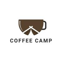 coffee tent camping logo design idea vector