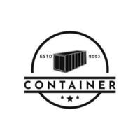 Vintage Retro Container logo design shipping container vector