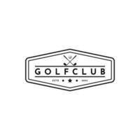 Clásico retro golf deporte logo diseño idea vector