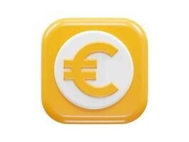 euro icono 3d representación vector