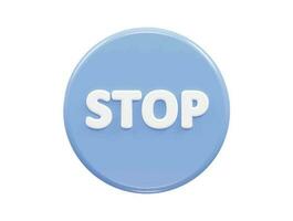 Stop icon 3d render illustration vector