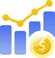 growth graph money icons modern gradient style vector