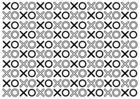 Set of black and white XO geometric pattern. Abstract background. Valentine's Day Pattern. Valentine's Day Background. Vector illustration. Hugs and Kisses.