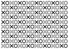 Set of black and white XO geometric pattern. Abstract background. Valentine's Day Pattern. Valentine's Day Background. Vector illustration. Hugs and Kisses.