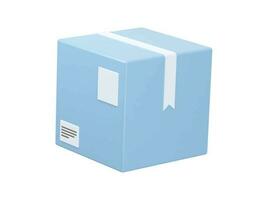 Cardboard box 3d rendering icon vector