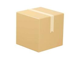 Cardboard box 3d rendering icon vector