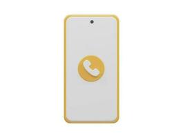 Phone call icon vector 3d render transparent