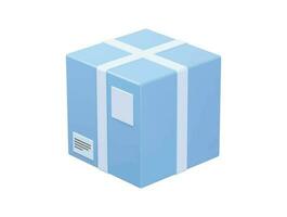 Cardboard box 3d rendering icon vector