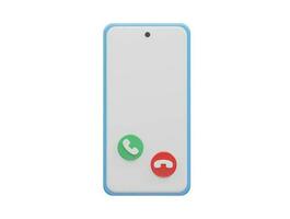 Phone call icon vector 3d render transparent