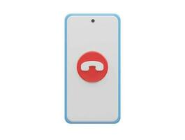 Phone call icon vector 3d render transparent