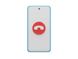 Phone call icon vector 3d render transparent