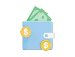 3d rendering wallet icon illustration transparent vector