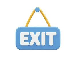 Close icon exit 3d rendering vector illustration