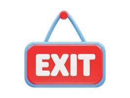 Close icon exit 3d rendering vector illustration