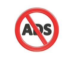 Ad blocker icon 3d render vector