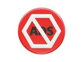 Ad blocker icon 3d render vector