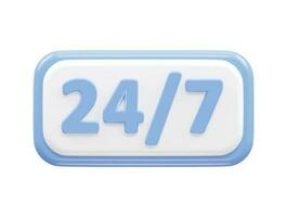 24 hour service icon vector 3d