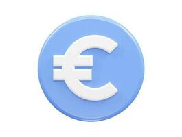 euro icono 3d representación vector