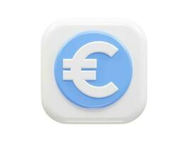 Euro icon 3d rendering vector