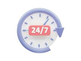 24 hora Servicio icono vector 3d