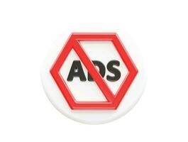 Ad blocker icon 3d render vector