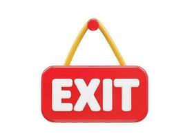 Close icon exit 3d rendering vector illustration