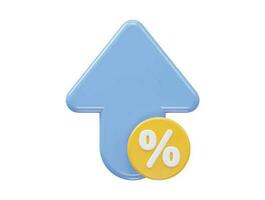 Business percent icon 3d illustration render vector