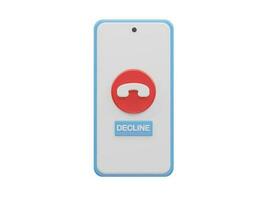 Phone call icon vector 3d render transparent