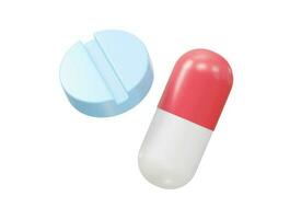 Pills icon vector 3d render illustration