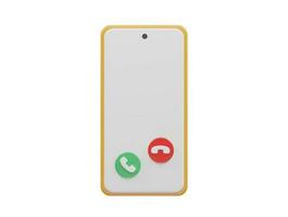 Phone call icon vector 3d render transparent