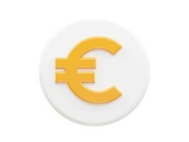 euro icono 3d representación vector