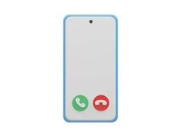 Phone call icon vector 3d render transparent