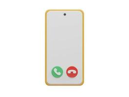 Phone call icon vector 3d render transparent