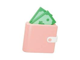 3d rendering wallet icon illustration transparent vector