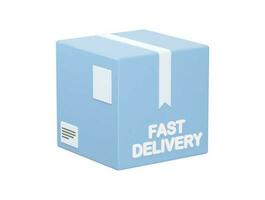 Cardboard box 3d rendering icon vector