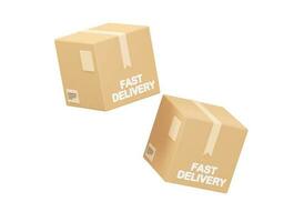 Cardboard box 3d rendering icon vector